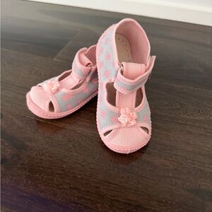 Charming Pink and Gray Kids Sandals